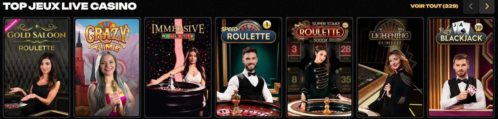 Top jeux du casino en direct Spinsy : Gold Saloon, Crazy Time, roulettes